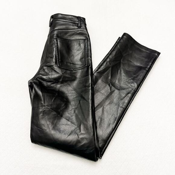 Wilfred Faux Leather Slim Straight Leg Black Pant Size 00 MINT Condition - Picture 10 of 10